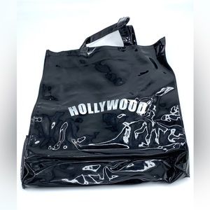 Vintage Hollywood Black Shiny Tote Bag • Heavy Duty